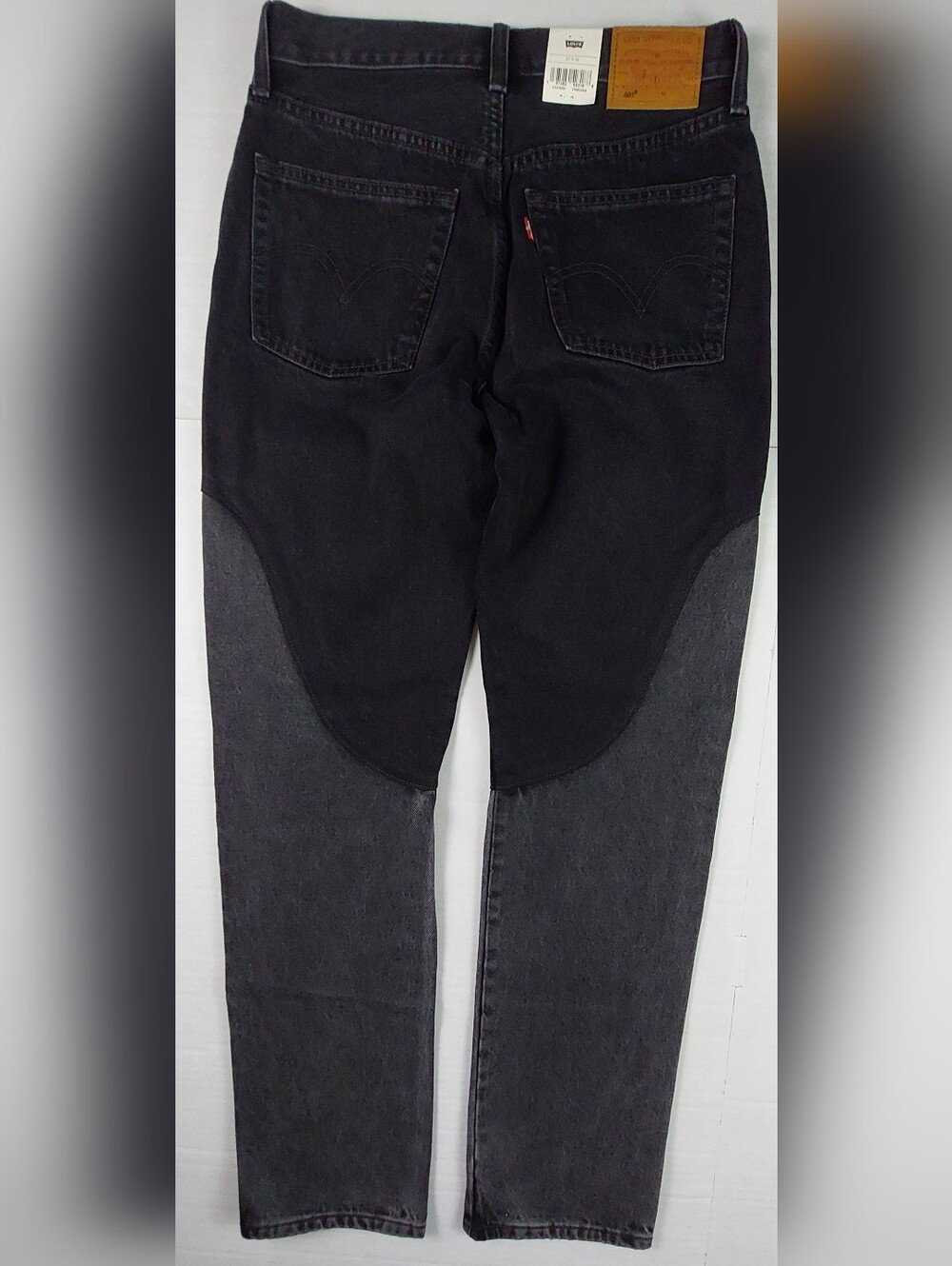 Levis Button Fly 501 Jeans Womens 27x32 (28x31.5) Denim Two Toned Black Gray NWT